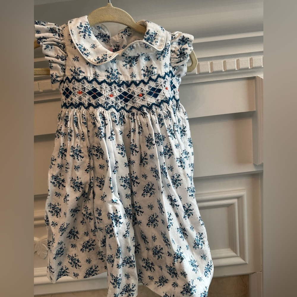 I’infante luxe baby smocked spring dress size 9 months